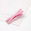 Minimalist matte pink candy-colored hair clip presented on a stylish white card - Matte Pink