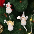 Trois poupées anges de Noël argentées scintillantes avec des baguettes d'étoiles - Ange Argenté Unique / Argent