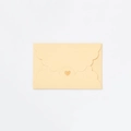 Mini beige pearlescent envelope with scalloped edges and a golden heart seal - Pearlescent White Gold