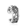 Retro hollow flower ear cuff in oxidized silver finish with punk style patterns - Antique Silver Hollow Flower Style