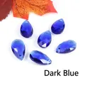 Set of six dark blue faceted teardrop crystal beads for DIY jewelry and pendant making - 13x22mm / Dark Blue