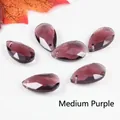 Medium purple faceted teardrop crystal pendants for jewelry making with DIY holes - 13x22mm / Medium Purple