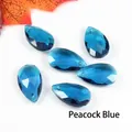 Faceted peacock blue waterdrop glass pendant beads for jewelry making and DIY crafts - 13x22mm / Teal