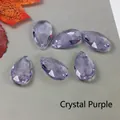 Faceted crystal purple teardrop pendants for DIY jewelry and accessory making - 13x22mm / Crystal Purple