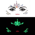 Luminous face jewels stickers for parties with day and night glow effect - YG-08