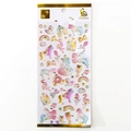 Adesivi fiabeschi con unicorni e castelli olografici su sfondo bianco per decorazione - Castello Arcobaleno