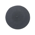 Classic black wool beret hat for women with minimalist round top and stem design - One Size / Dark Gray