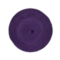Classic deep purple wool felt beret with stem detail for autumn and winter wear - One Size / Purple