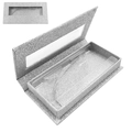Scatola per ciglia argento glitterata con finestra trasparente e vassoio interno - Glitter Argento