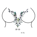 Detail of XT-15 acrylic chest body jewels set in AB and grey colors with 12.7g weight - XT-15 Grey AB Body Jewel Set
