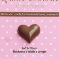 Miniature heart-shaped resin chocolate accessory for DIY crafts, size 6x15x17mm - Heart Chocolate - Dark Coffee