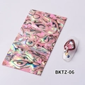 Pink natural shell nail sticker sheet BKTZ-06 with sample for 3D nail art design - No.06 / Bright Pink Iridescent