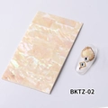 Nail art natural thin pink shell sticker set BKTZ-02 with blue gemstone inlay - No.02 / Pale Pink Iridescent