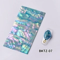 Blue iridescent 3D shell nail sticker with diamond texture and decorative nail tips - No.07 / Bright Blue Iridescent