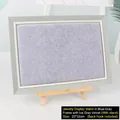 Blue wooden frame jewelry display board with grey velvet lining and a support stand - 23*32cm/With Stand/With Hook / Blue With Ice Gray