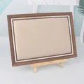 Brown wooden jewelry display board with linen lining, 23x32cm frame for earrings and rings - 23*32cm/With Stand/With Hook / Coffee With Linen