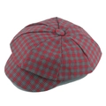 Classic red plaid newsboy cap with vintage octagonal design for a retro British style - 58cm / Red Plaid