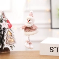 Pluche sneeuwpop kerstboomhanger in roze en wit met een warme, zachte wintersjaal - Sneeuwpop Pluche Hanger / Roze-Wit