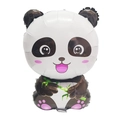 Dettaglio di un palloncino panda in alluminio con bambù su sfondo bianco per compleanni - Palloncino Panda (79x46cm)