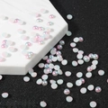 Flatback half-round ABS pearls with pink-blue gradient iridescent finish for DIY crafts - 8mm Approx 50pcs/Pack / Light Pink Light Green