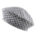 Classic black and white checkered beret hat for women with detailed twill fabric texture - 58cm / Gray