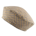 Classic yellow and grey plaid beret hat with a soft vintage octagonal design for women - 58cm / Yellow