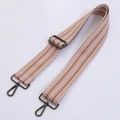 Tracolla larga regolabile con motivo geometrico marrone e bianco e ganci in metallo - Accessori Canna di Fucile Stile 06