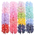 Vue à plat de 24 barrettes à cheveux colorées à motifs floraux et marguerites - Grand Ensemble 24 Pièces Couleurs Mixtes (FJ039-20B)