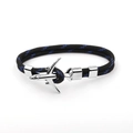 Detail of black braided polyester cord bracelet with silver airplane buckle closure - Black Dotted