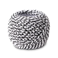 Close-up of black and white 3-strand twisted cotton cord roll for DIY crafts and gift wrap - Black