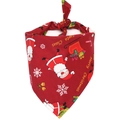 Christmas dog bandana in red with Santa Claus and snowflake prints for pets - Santa Claus Red Style