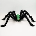 Giant 75cm Halloween spider prop with green sequined body and black plush legs - 75cm Green Spider