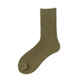 Men's olive green mid-calf ribbed cotton socks in minimalist solid color style - One Size / Army Green