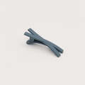 Minimalistische blau-graue Haarspange mit mattem Finish und gekreuztem Design für Damen - Matt Grau