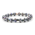 Handgefertigtes Armband mit facettierten grauen Kristallen und Roségoldperlen Design - Aurora Grau Roségold