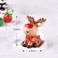 Miniature Christmas resin reindeer figurine with red nose and scarf, height 3.4cm - Sitting Reindeer