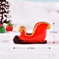 Red Christmas sleigh ornament with gold trim, resin craft miniature, size 4.7cm x 3.1cm - No.3 Reindeer Sleigh