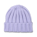 Berretto in maglia a coste lavanda per bambini con risvolto classico elegante - Celeste