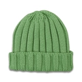 Berretto classico in maglia a coste per bambini in verde chiaro con bordo risvoltato - Verde Erba