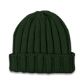 Berretto in maglia a coste verde scuro per bambini con risvolto spesso per l'inverno - Verde Scuro