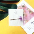 Purple acrylic gummy bear hair clip with silver BB clip on white card display - Purple