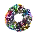 Colorful two-tone mermaid sequin hair scrunchie with reversible sparkling round sequins - Colorful Silver