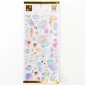 Dreamy crystal gold-foil stickers with ocean motifs like jellyfish and seahorses - Underwater Treasure