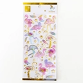 Pink and blue gradient flamingo gold foil stickers with celestial moon and star patterns - Flamingo