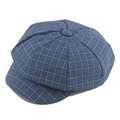 Casquette gavroche octogonale avec motif à carreaux bleus classiques avec style rétro vintage - 58cm / Carreaux Bleus