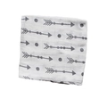 Lange d'emmaillotage en mousseline de coton avec motifs flèches et cercles gris - Flèches droites