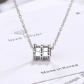 Elegante collar de plata con tres colgantes de aro con textura en estilo minimalista - Cobre / Juego de Cadena Color Platino