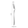 Silberpolierte 304 Edelstahl-Obstgabel mit zwei Zinken, 13 cm lang für Desserts und Salate - 410 Edelstahl / Originalfarbe