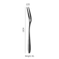 Black gold 304 stainless steel fruit fork 13cm length with creative two-prong design - Phantom Black