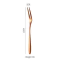 Obstgabel aus 304 Edelstahl in Roségold mit zwei Zinken und 13 cm Länge - 410 Edelstahl / Roségold